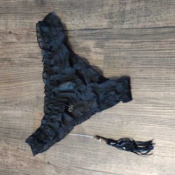 Black Size Large "Punish ME" Women's Thong - Picture 3 of 4